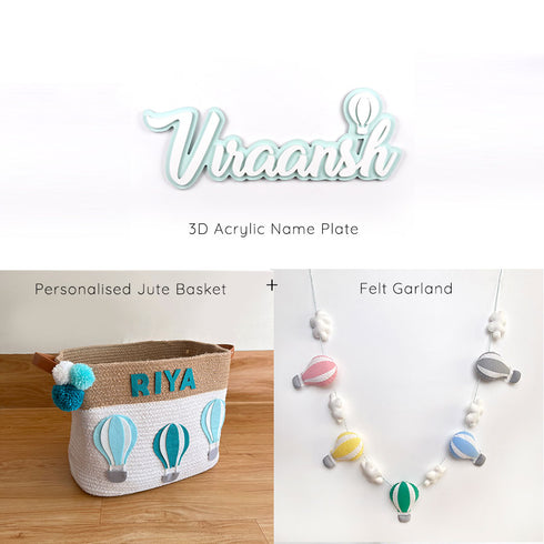 Hot Air Balloon Baby Boy Gift Bundle